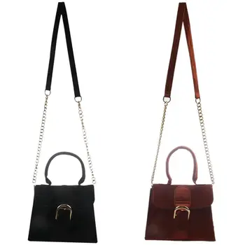

2 Pcs European Style Fashion New Handbags Velvet Bow Tie Sweet Lady Tote Bag Chain Shoulder Bag Satchel Black & Brown
