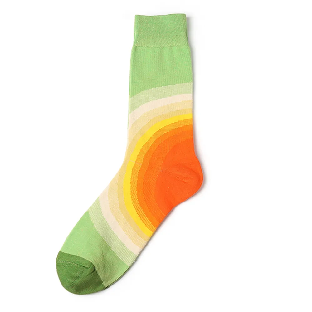 Милые носки унисекс на весну и лето одинаковые носки желтого и зеленого цвета с граффити хлопковые Повседневные носки с принтом Z1114
