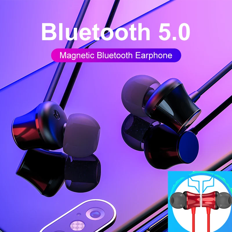 Магнитные притяжения Bluetooth наушники Беспроводные спортивные шеи бас гарнитура для iPhone samsung Xiaomi наушники-вкладыши с микрофоном