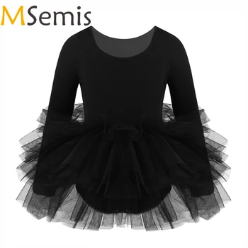 

MSemis Kids Teen Dance Wear Ballerina Costumes Stretchy Fluffy Layer Tutu Party Ballet Dance Gymnastics Leotard for Girls Dress