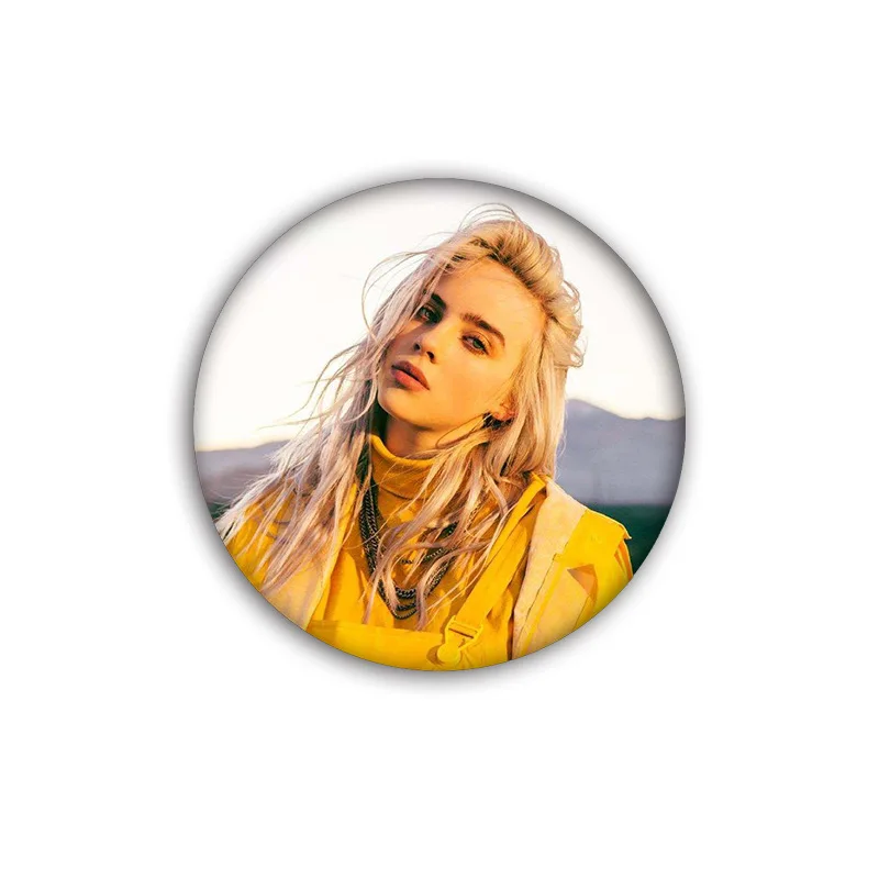 3D принт хип-хоп певец Billie Eilish значки Броши Одежда DIY нагрудные булавки декоративные броши значок Рюкзак классные аксессуары - Цвет: BE7-1PCS