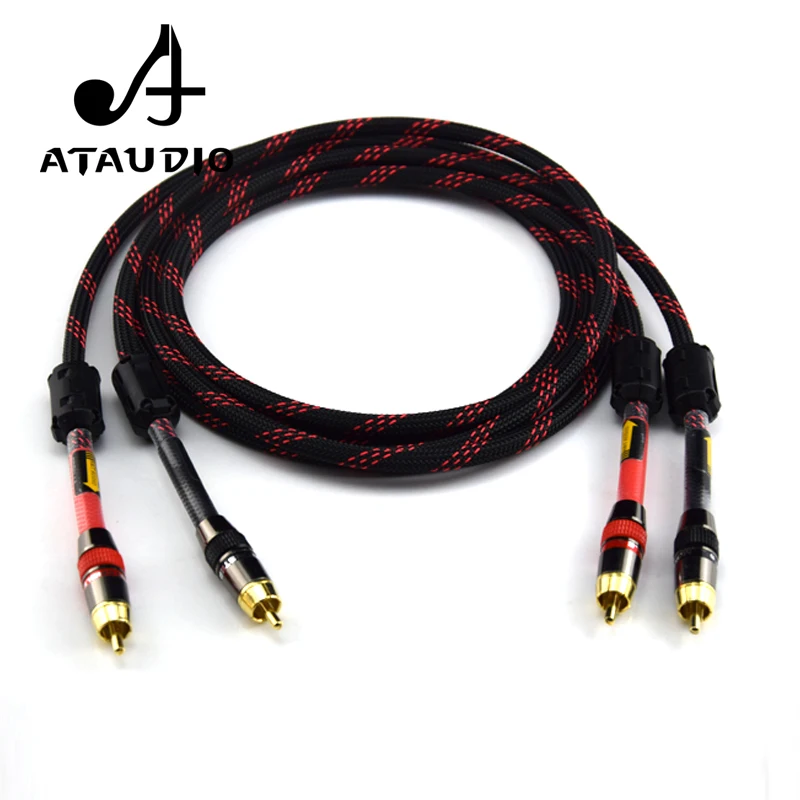ATAUDO Hifi 4N OFC 2RCA кабель Hi-end штекер-штекер DVD-плеер усилитель соединение аудио RCA |