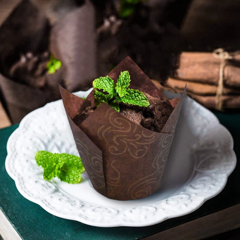 150 шт., формы для выпечки в форме тюльпана, кекса, маффина, вкладыши, обертки для вечеринок, свадеб, юбилеев, 3 узора