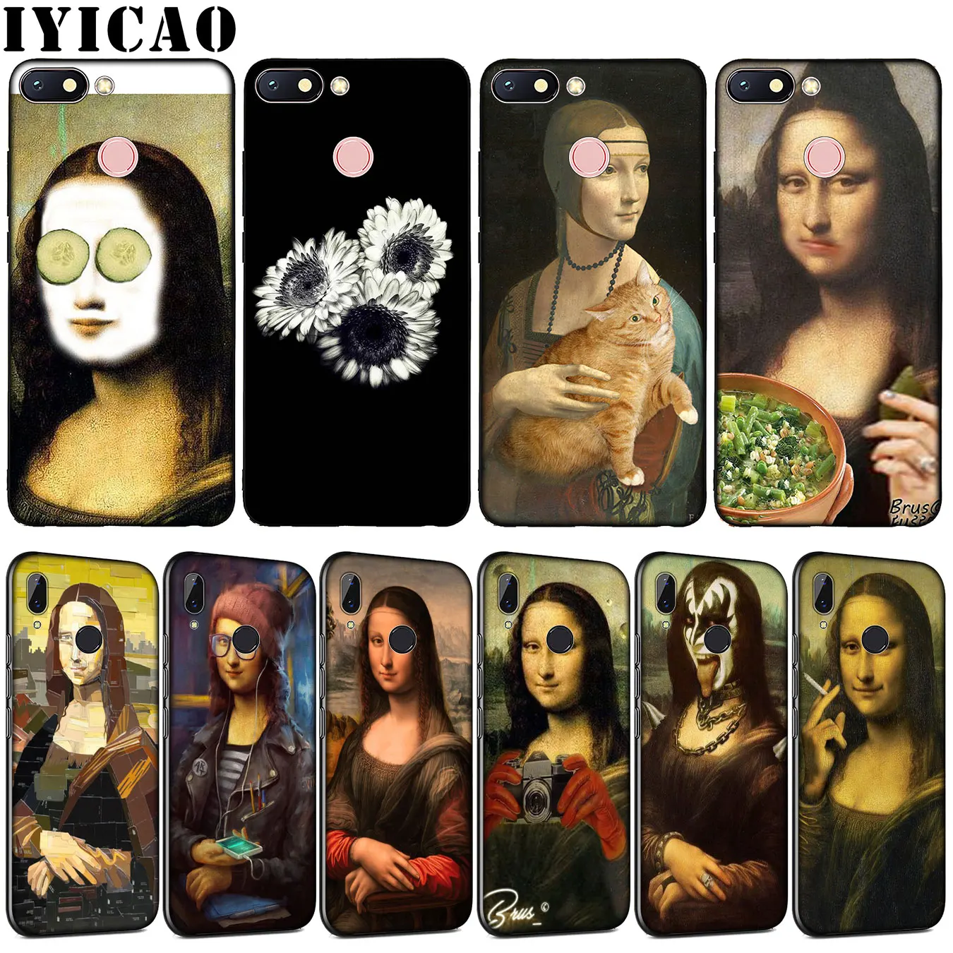 Leonardo da Vinci Mona Lisa Pat Cat Art Aesthetics Soft Case for Xiaomi Redmi Note 8 8A 8T 7 7A 6 6A 5 5A GO S2 K30 K20 Pro |