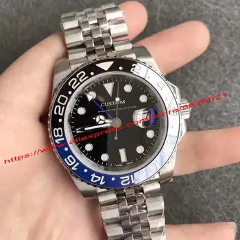 

Men's Blue GMT Watches 40mm Sapphire Glass Stainless Steel Ceramic Bezel Luminous Calendar Men Automatic Mechanical Wristwatches