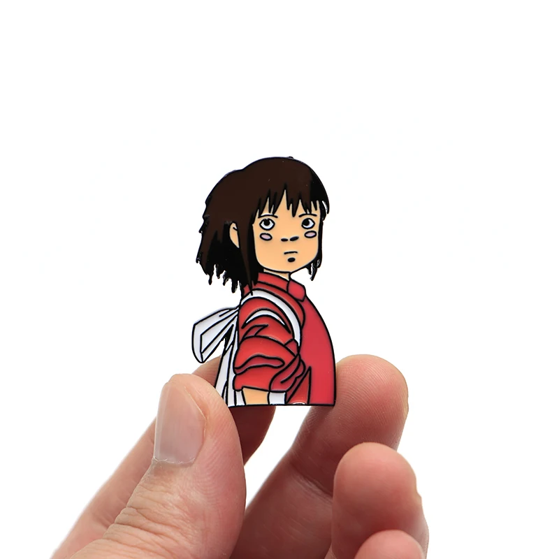 Hayao Miyazak Anime Brooches Spirited Away Chihiro Enamel Pin for Boys Girls Lapel Pin Hat/bag Pins Denim Jacket Girl Brooch D60