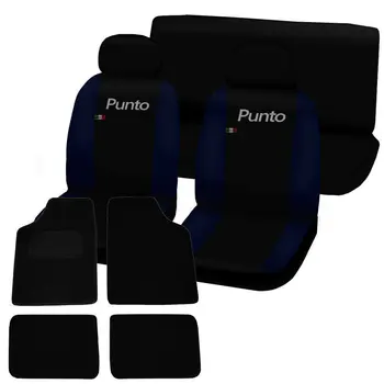 

COPRISEDILI FIAT PUNTO BICOLOR NERO - BLU SCURO + TAPPETI CON STRAPPO UNIV