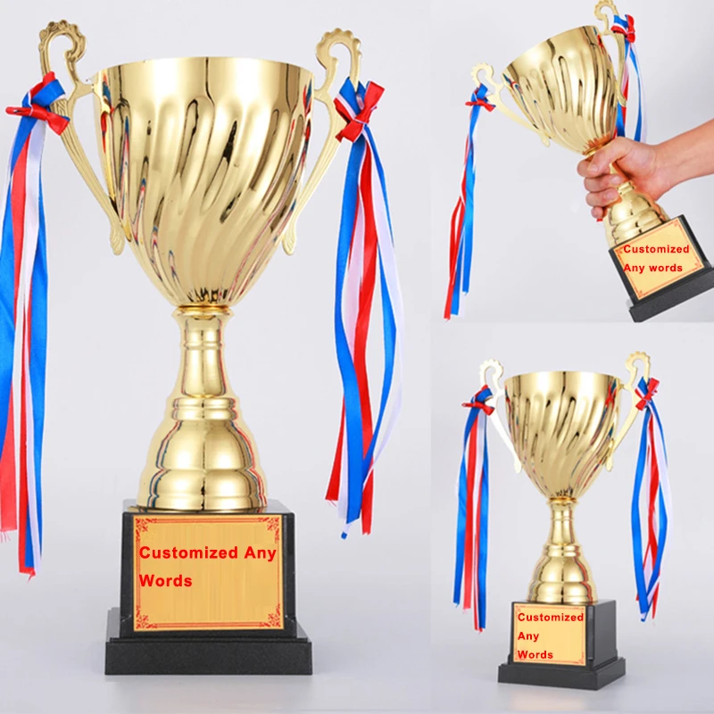 Customizable Trofeo Champions Trophy Contest Business Metal Coverless Trophies Award Football Trophies Medal Souvenir Cup