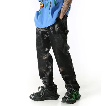 

EWQ / men's wear High Street Tie-dyed Patchwork Pants new Straight Trouser Hip Hop Streetwear Spring Summer Casual Jogger 9Y1730