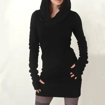 

2019 Autumn Fashion Women Long Sleeve Hood Hoodies Female Warm Hoodded Sweatshirt Casual Bodycon Black Slim Hoody Pullover Tops