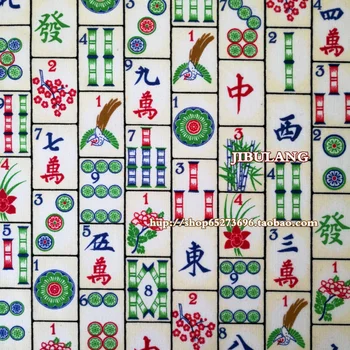 

50*110cm Cotton Plain Weave Cartoon Mahjong Printing Fabric Sewing Material Quilting Patchwork Needlework DIY Handmade Cloth