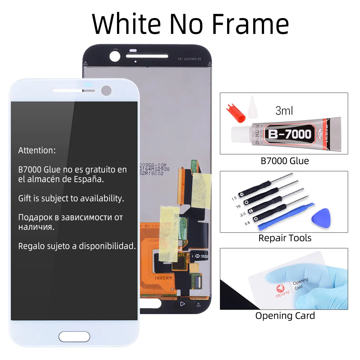 Дисплей для HTC One M10 LCD в сборе с тачскрином 5.2" Черно-белый - Цвет: No Frame White