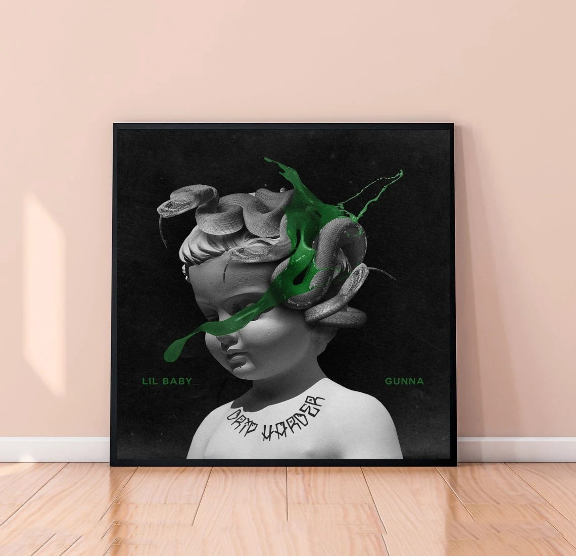 

Lil Baby Gunna - Drip Harder Music Album Cover Poster Canvas Print Singer Music Star Poster Home Wall Painting Decoration