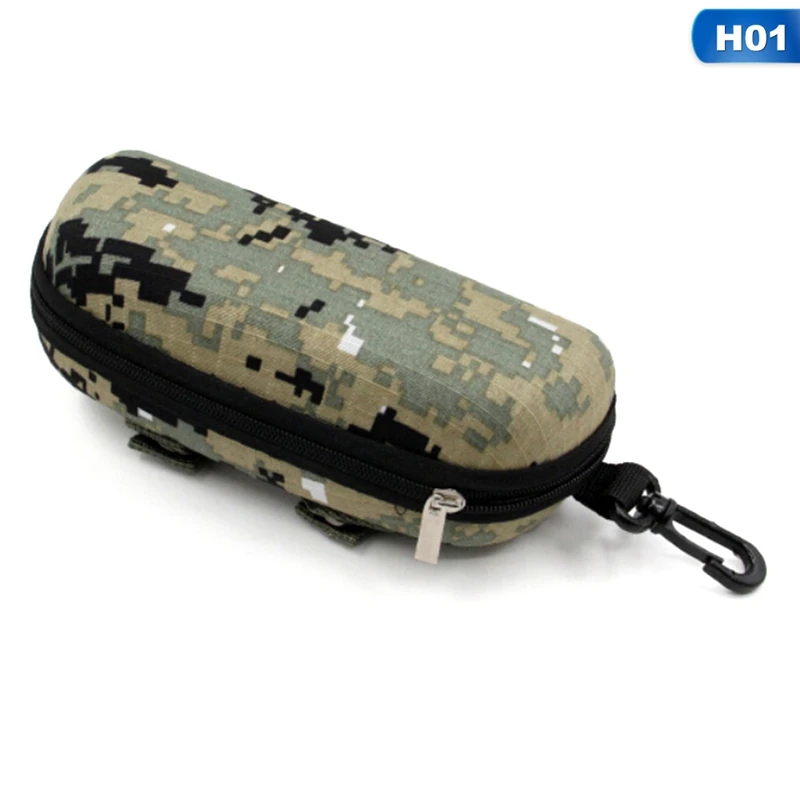 H01 Модные солнцезащитные очки с камуфляжем случае военные очки коробка EVA футляры для очков мужские очки с зажимом для ремня контейнер для линз - Цвет: H01