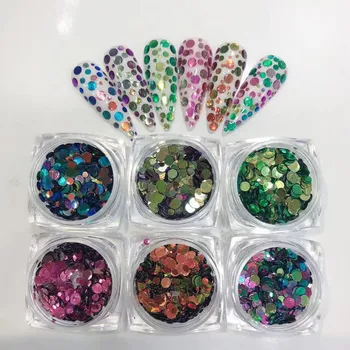 

6 Metal Color Color Changing Dragon Glitter Powder Mixed Circle Color Changing Flashing Sequins Manicure Epoxy Makeup