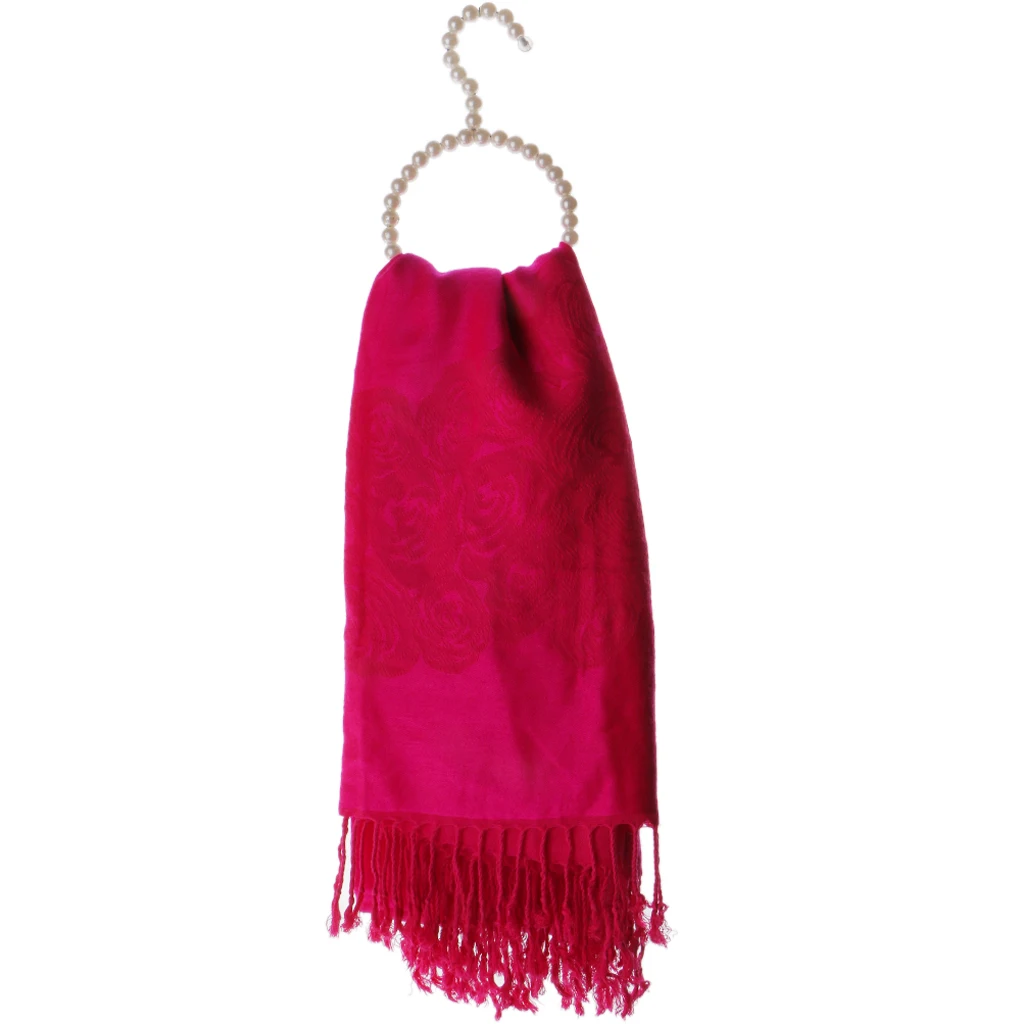 Pearl Beaded Metal Scarf Hanger Socks Silk Stockings Hanger Holder Clothes Coat Hanger Holder Dress Skirts Hanger Holder