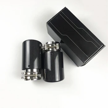 

Universal 63mm Inner Car Muffler Pipe Carbon Fiber Auto Exhaust Tips Plug-in Clamp-on Exhaust Pipe Cover 76 89 101 114 mm Outlet