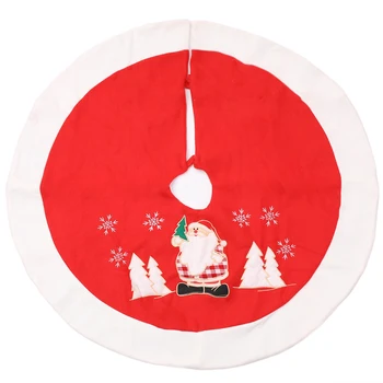 

Home Decoration Christmas Tree Skirt Santa Claus Pattern Embroidered Christmas Tree Carpet for Holiday Home Supplies Decor