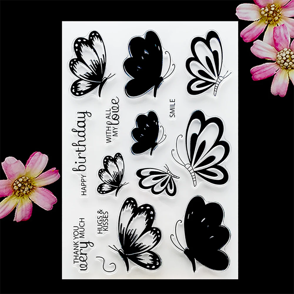 Lychee Life Butterfly прозрачный силиконовый штамп четкая прозрачная печать DIY Скрапбукинг Фотоальбом украшение