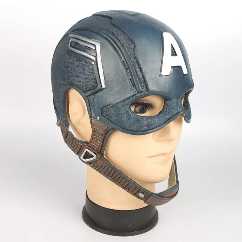 1pc The Avengers US Captain Mask Captain America Steven Helmet Halloween Soft Cosplay Latex\PU Mask Props