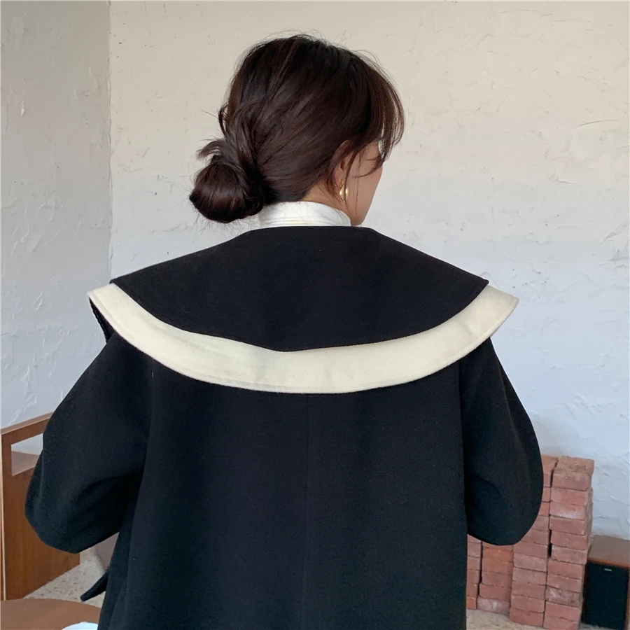 Осенне-зимнее женское длинное шерстяное пальто размера плюс Cappotto Donna двубортное винтажное пальто с длинным рукавом повседневное Abrigo Mujer