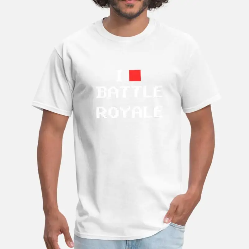 Men-White I Love Battle Royale, ретро Пиксельная игровая футболка, женская модная мужская футболка с круглым вырезом, одежда размера плюс S-5xl, топ в стиле хип-хоп - Цвет: Men-White