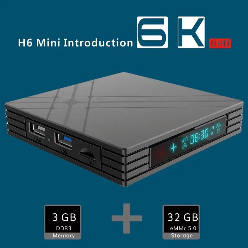 Смарт-ТВ приставка Eachlink H6 Mini 3+ 32G Android 7,0 2,4G wifi 100 Мбит/с Четырехъядерный 4K ТВ приставка Bluetooth приставка для Android