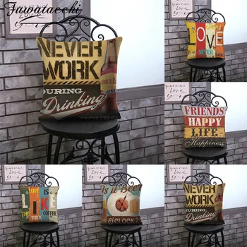 

Fuwatacchi Cushion Cover Popular phrase words pillow cover Home Decorative Throw PillowCase Sofa Waist Cover Funda Cojin 45cm