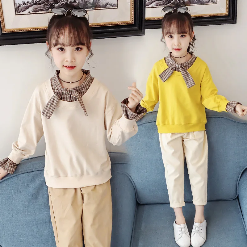 

CHILDREN'S Suit Autumn 2019 Girls Korean-style Western Style Two-Piece Set Spring And Autumn Big Boy Little Girl Clothes Autumn