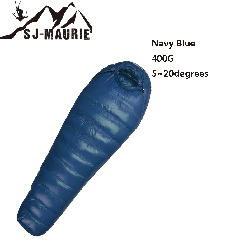 Navy Blue400g Сверхлегкий спальный мешок на утином пуху для кемпинга, стильный конверт, для туристов, водонепроницаемый, для мам, для путешествий, спальные мешки для взрослых - Цвет: Navy Blue400g