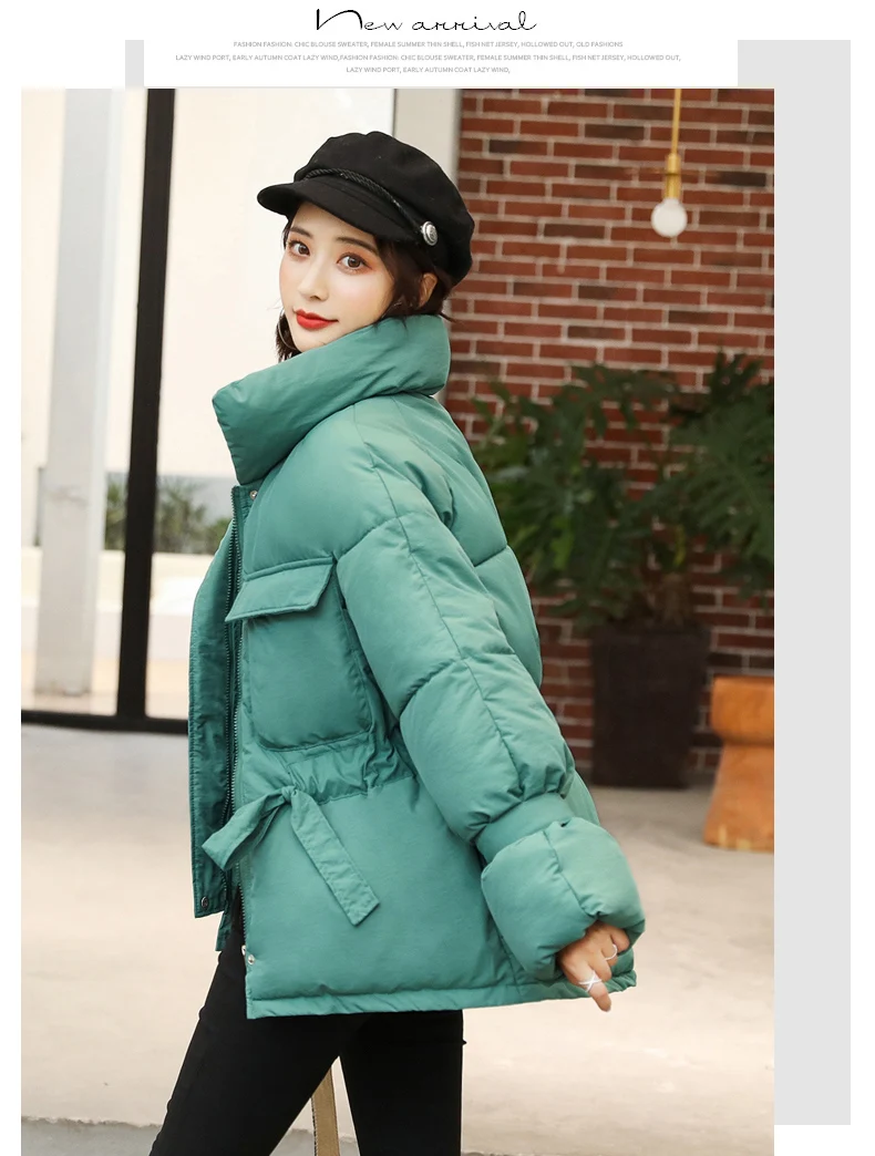 2026 New Winter Hooded Long Sleeve Solid Color Black Cotton-padded Warm Loose Big Size Jacket Women Parkas Fashion Outwear