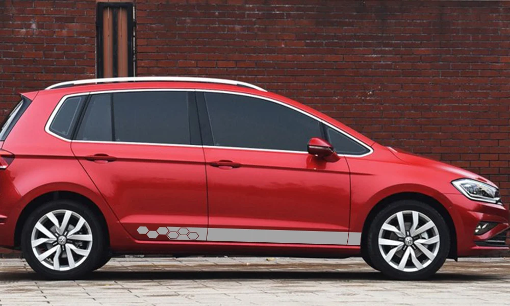 2 шт. боковой Стикер для двери автомобиля для Volkswagen VW Golf 7 5 4 6 MK7 MK5 Passat B6 B7 B5 Polo 6R 6N T5 Jetta 6 Touareg Bora аксессуары