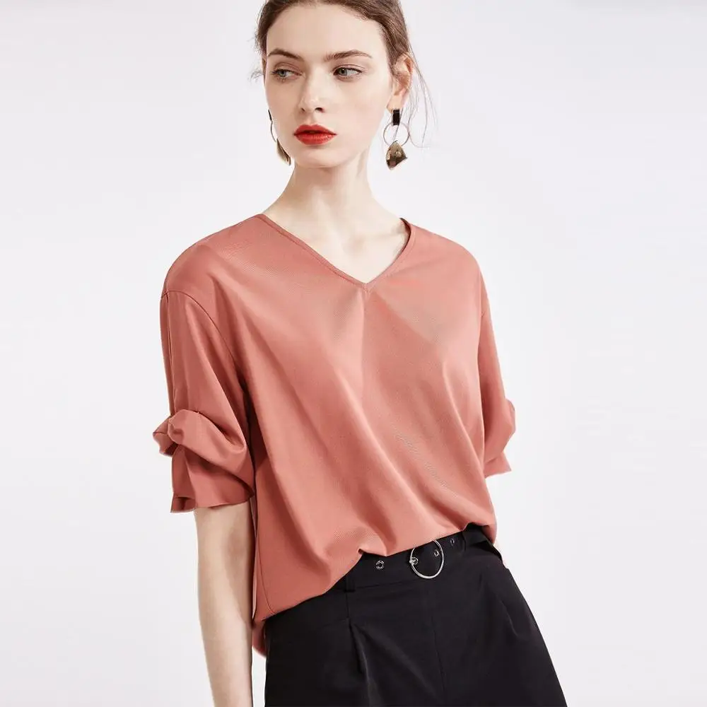 

New Brand Tees 2019 Year Flare Sleeves Chiffon Fribic Good Quality Loose Casual T-Shirt Tops Lady Clothes For Street