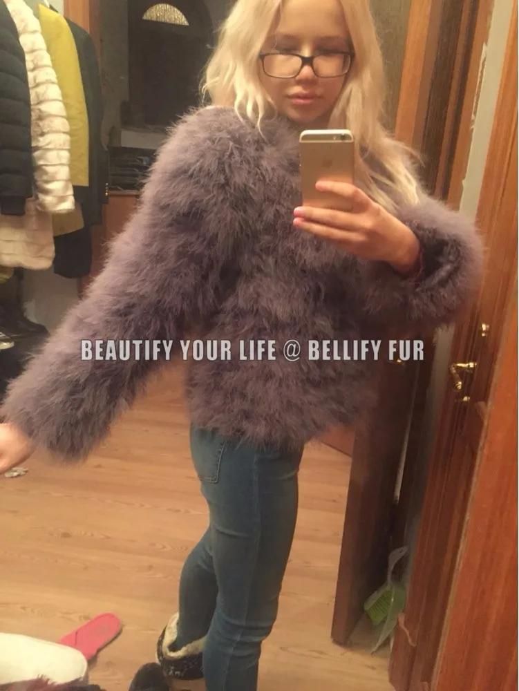 Женская шуба из страусиного пера Осень зима|ostrich feather fur coat|feather coatsoft coats |