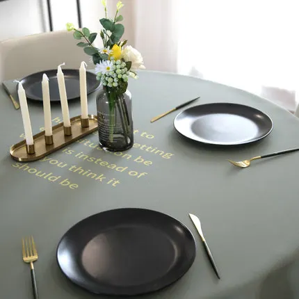 Однотонная круглая скатерть водонепроницаемая маслостойкая противоожоговая