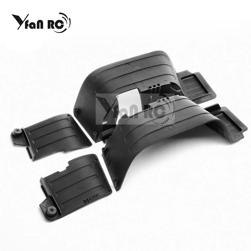 Plastic Black Front &amp Rear Inner Fender Wells Mudguard for 1/10 RC Crawler Car Axial SCX10 90046 90047 Jeep Cherokee Wrangler | Игрушки и
