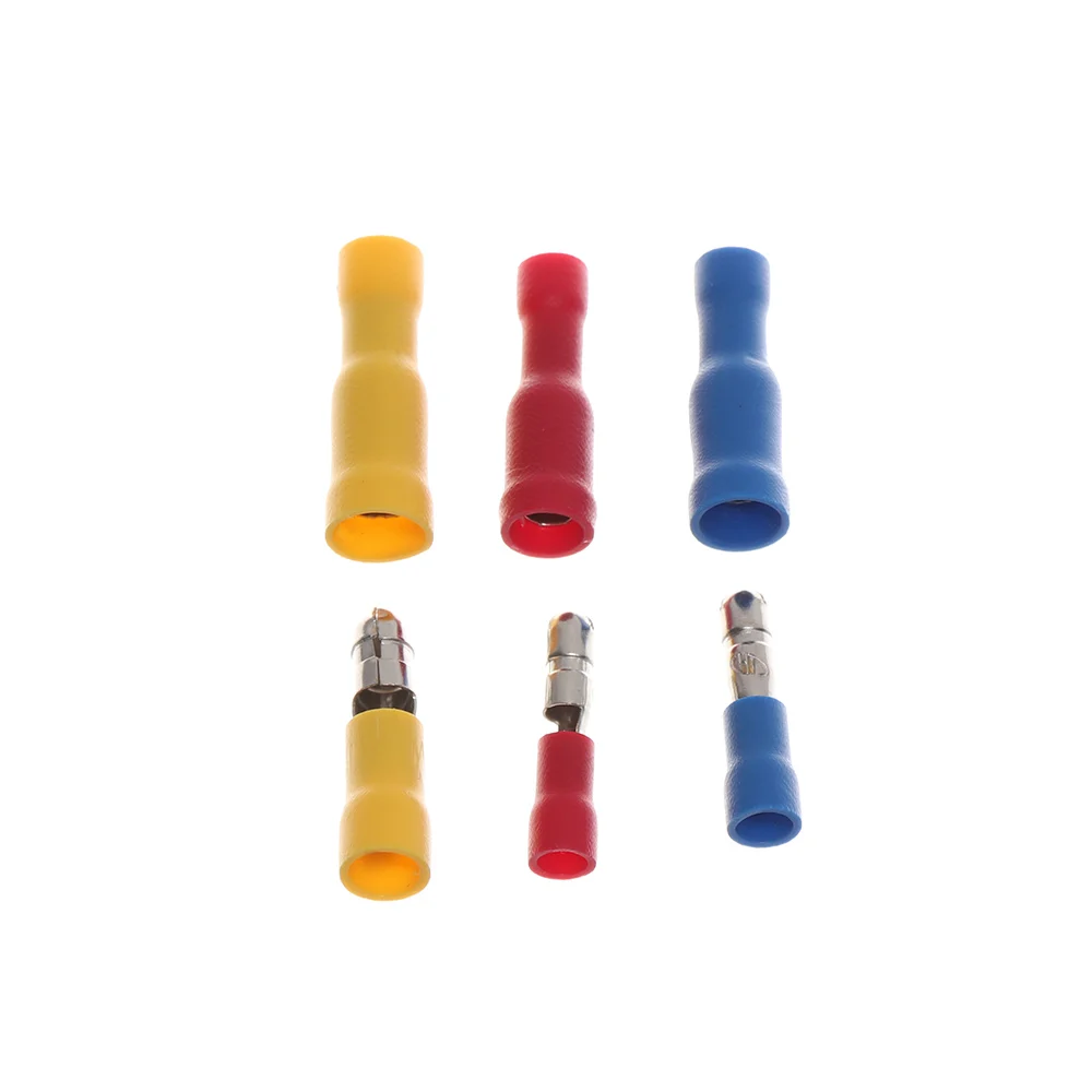 50Pcs/Set Female and Male Insulated Electrical Connector Crimp Terminal For 22~ 16 AWG Audio Wiring Electrical Equipment