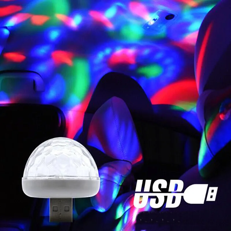 Новинка, разноцветный USB светодиодный комплект для салона автомобиля, атмосферный светильник, неоновые цветные лампы, интересные портативные аксессуары, 1 шт
