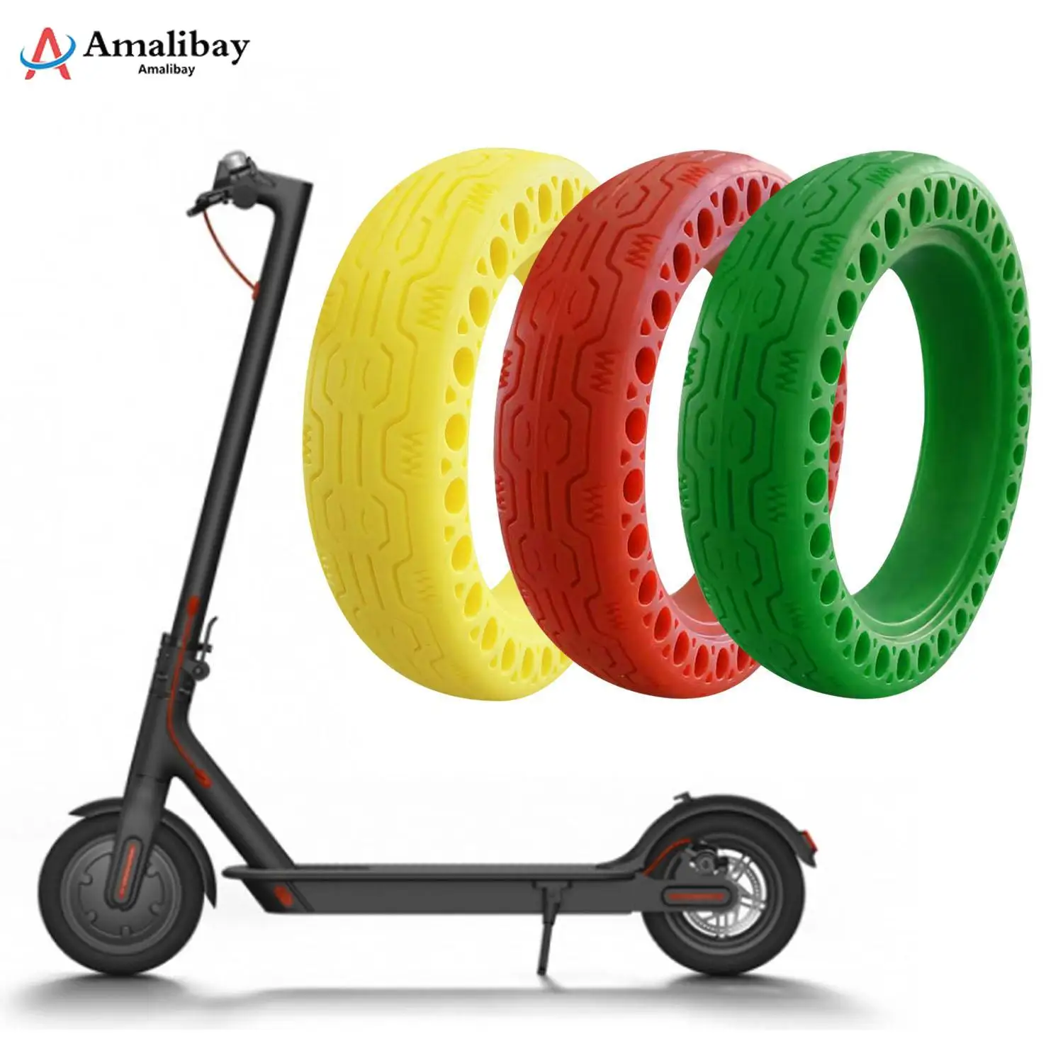 Electric Scooter Tire for Xiaomi M365 Pro Anti-Explosion 8.5inch Colorful Solid Tires Durable Tubeless Hollow Tyre M365 Parts
