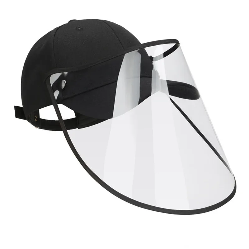 

H798 Protective Face Mask Hat PVC Cover Baseball Hat Outdoor PVC Cover Full Mask Cap Female Men Sun Shade Casual Hats Wholesale