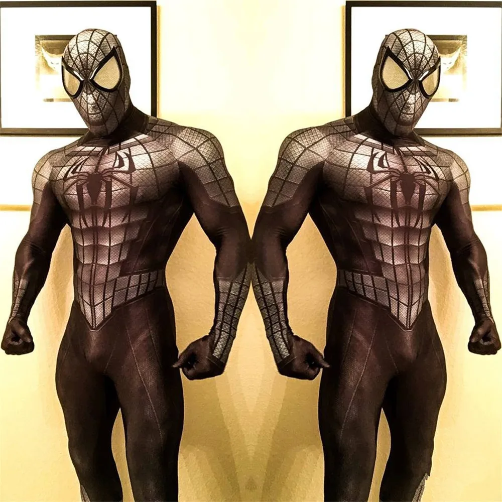 

Spider High Quality Adult Mens Halloween Black Cosplay Costumes Venom Lycra Zentai Hero Spidey Suit Halloween costume