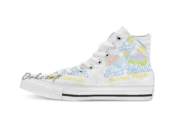 

RED VELVET Summer Magic logo Custom Casual High Top lace-up Canvas shoes sneakers Drop shipping