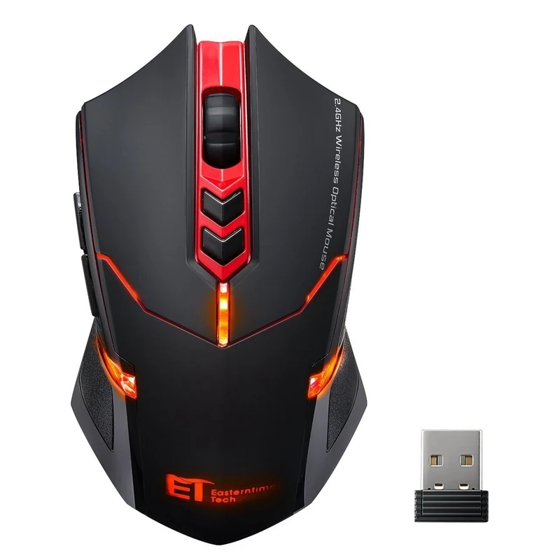 red VicTsing Беспроводная игровая мышь с Цветной подсветкой 2400 dpi 7 программируемых кнопок для геймеров для Dota - Цвет: red