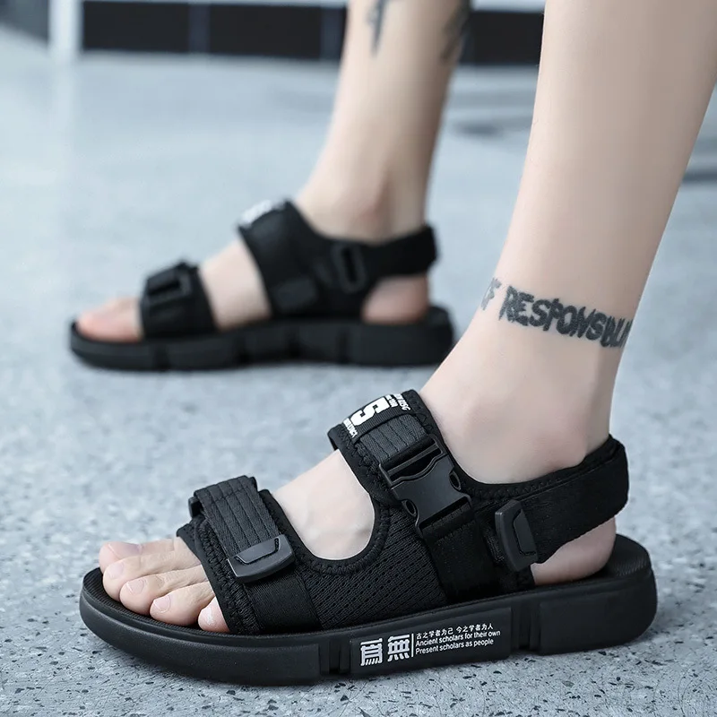 

MEN'S Slippers Trend Korean-style Sandals Dual Purpose Sandals 2019 New Style Sandals Cool Summer Outer Wear Anti-slip