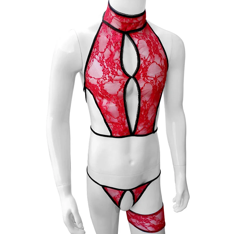 Sissy комбинация Экзотическая одежда прозрачное сексуальное женское белье мужское