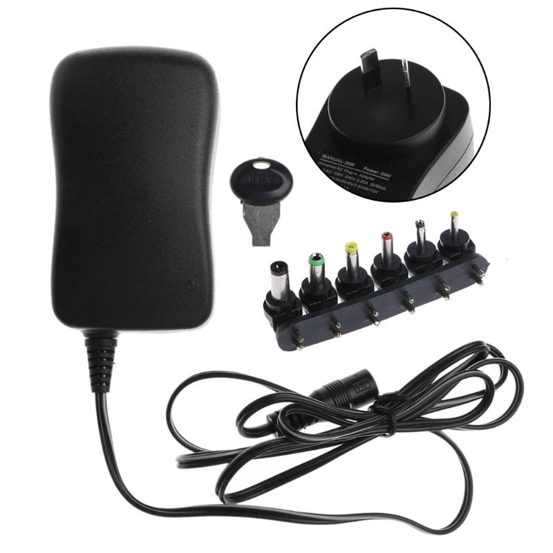 3 V-12 V USB AC/DC Импульсный адаптер питания с 6 выбираемыми DC выходными вилками D08B