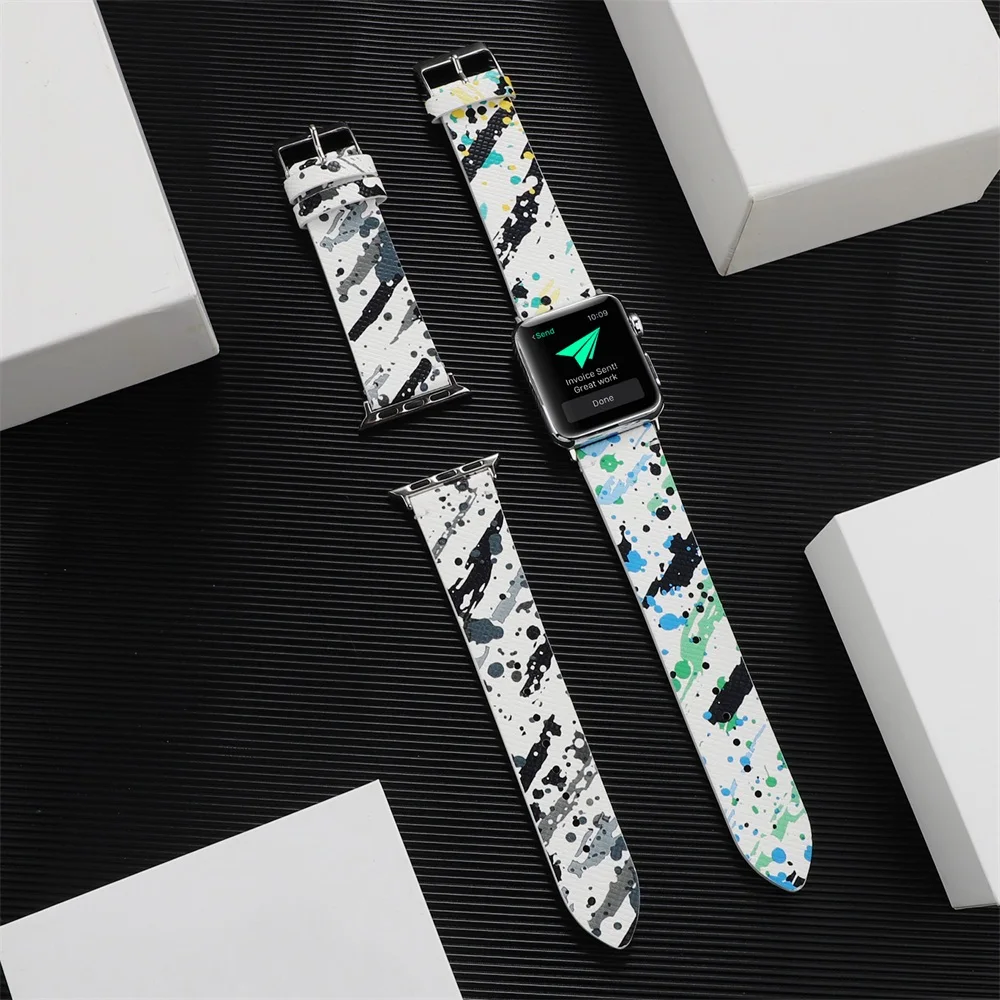 Кожаный ремешок для часов Apple Watch 5 4 3 2 1 ремешок 44 мм 40 мм 42 мм 38 мм высококачественные Сменные аксессуары для iWatch 5 4
