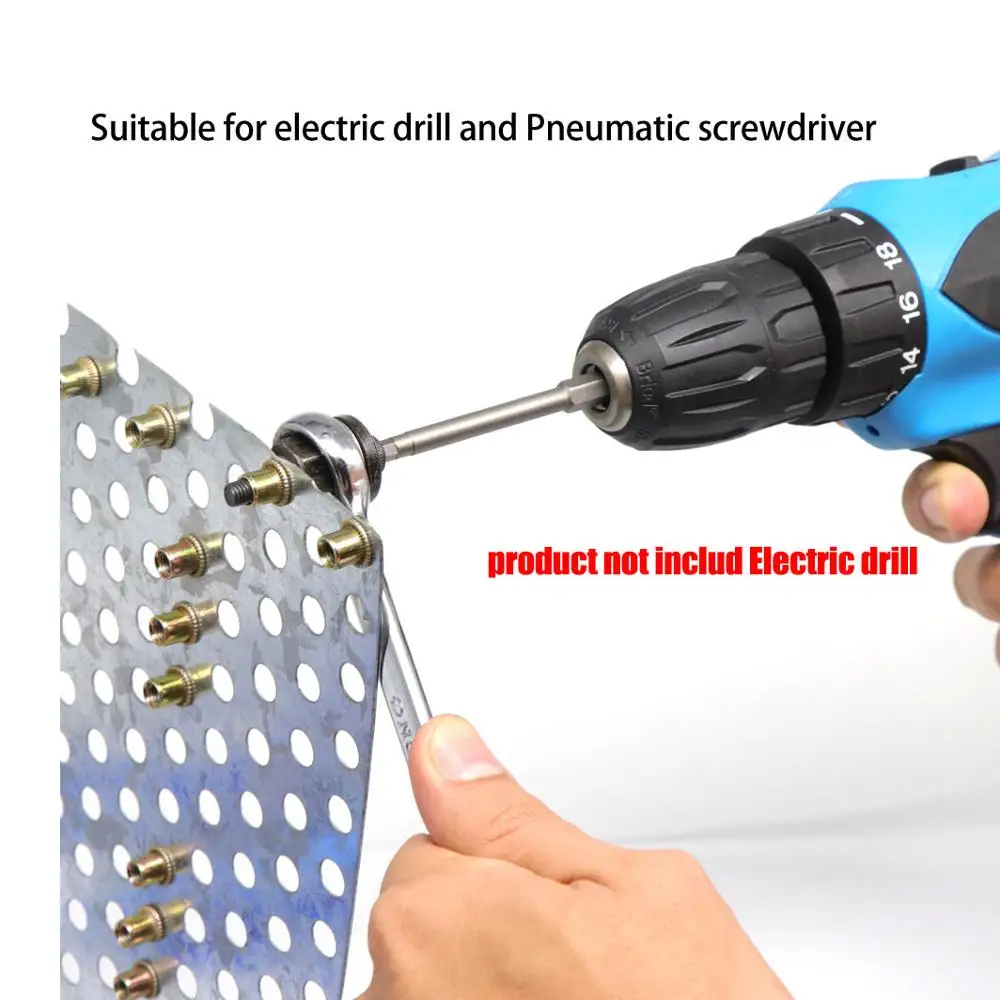 Rivet Gun Rivet Nut Tool Rivet Gun Set Rivet Gun Part Hand Rivet Nut Gun Head with 10PCS Nuts Simple Rivet Nut Installation Manual Riveter Tool Accessory for Nuts M3 M4 M5 M6 M8