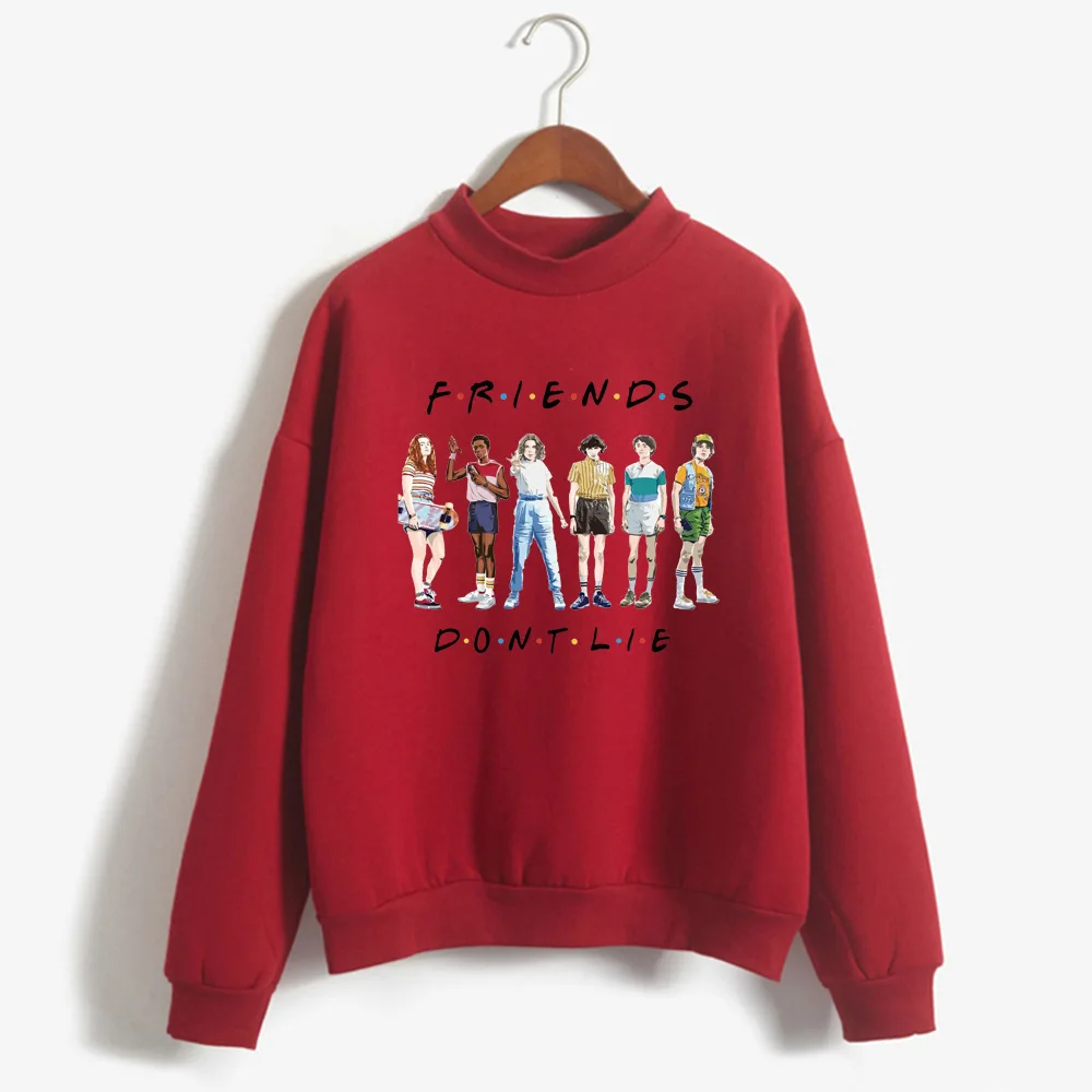 

Friends Don't Lie Stranger Things White Cotton Round Streetwear O-neck Hot Tv Series Hip Hop Halloween Women Sweatshirts