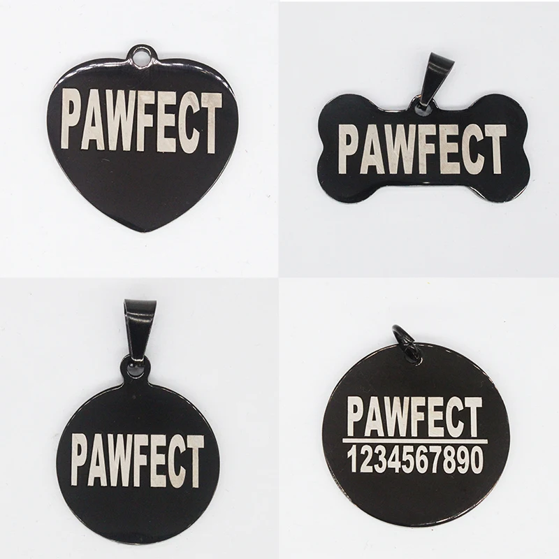 Pet Collar Personalized ID Tag Engraved Name for Dog Cat Puppy Keyring Charm Pendant Bone Necklace Accessories Dog Collars luxury